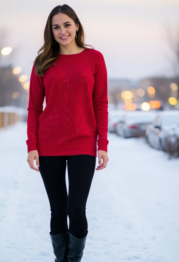 festive dress with leggings