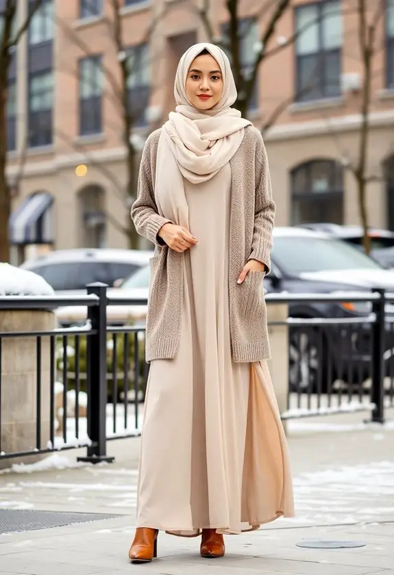layered long dress set