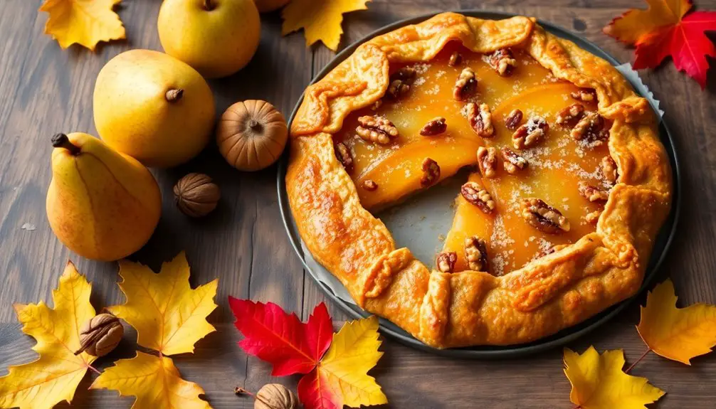 caramelizado pera nuez galette