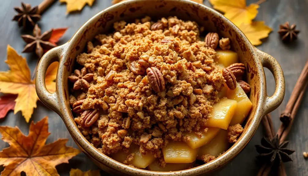 manzana crujiente con streusel de canela