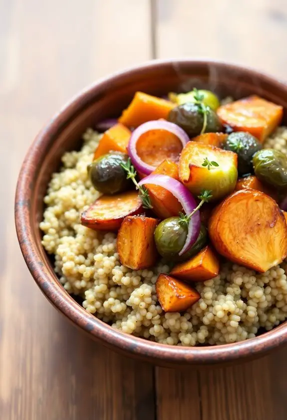 quinoa bowl with roasted vegetables