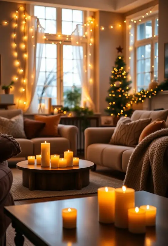 warm lighting with candles